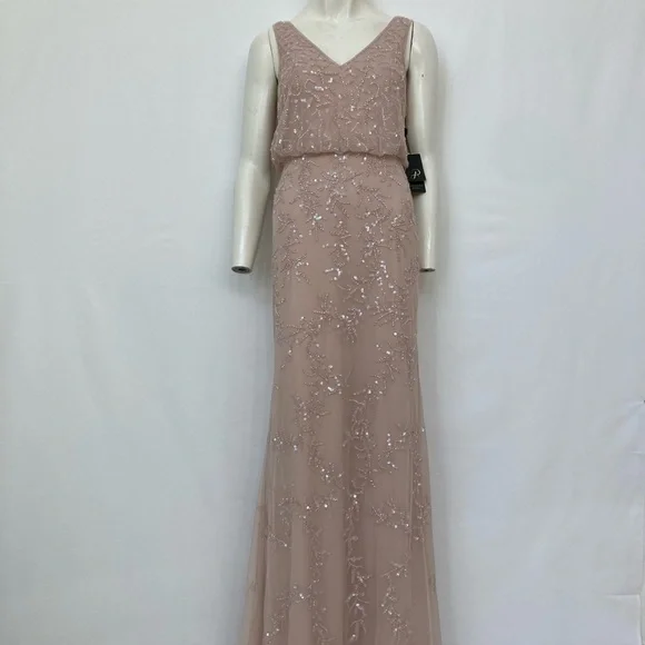 adrianna papell sequin bridesmaid dress Adrianna Papell Platinum Bridesmaid Dress 40150 main image 0